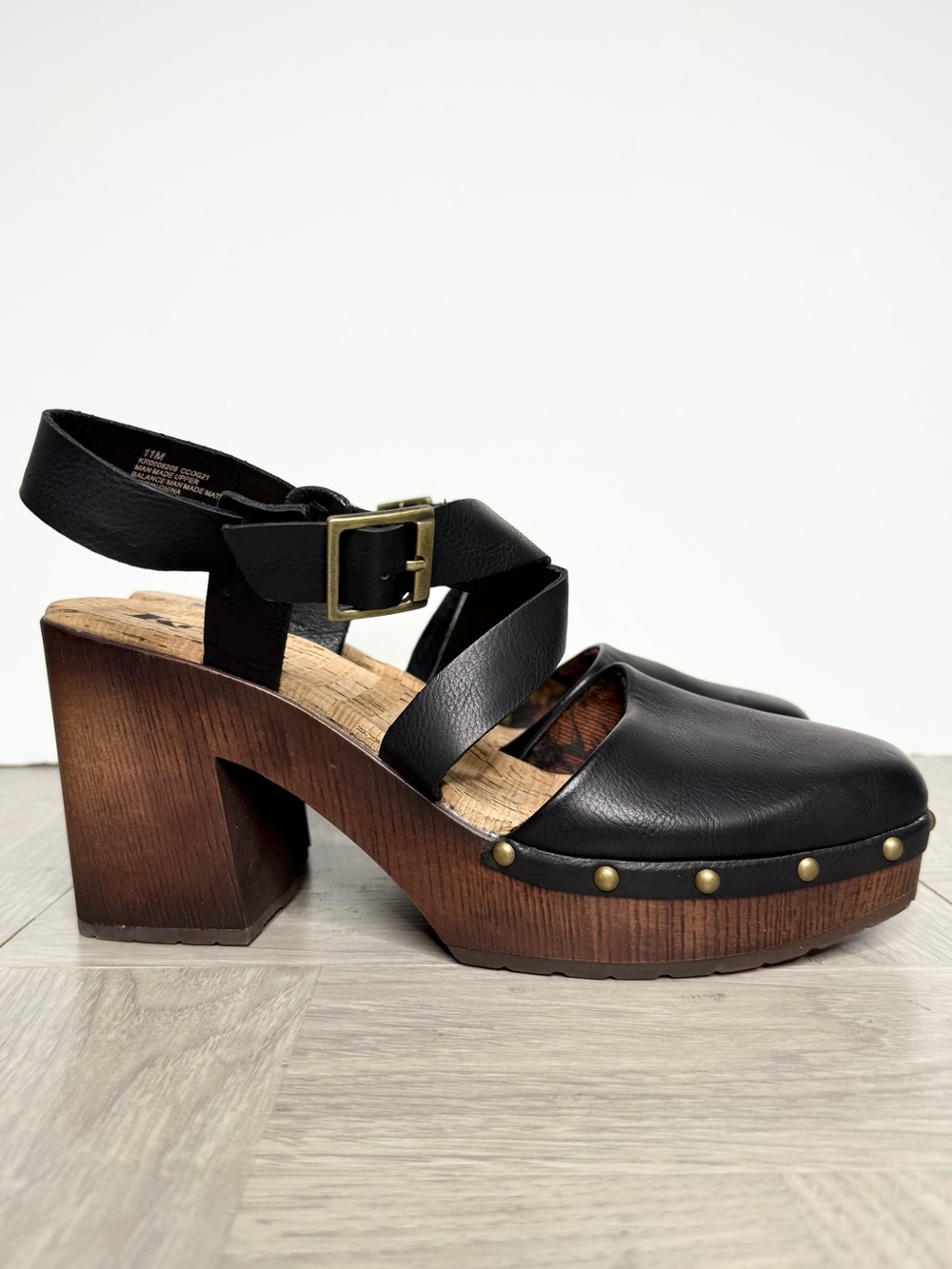 Korks Kork Ease Abloom Black Clog Sandal 11M
